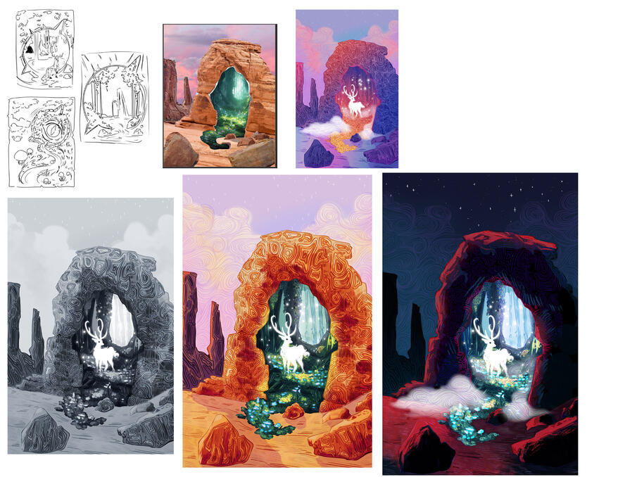 Process board for 'Beneath the Surface'